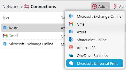 Adding MS UP as a connection