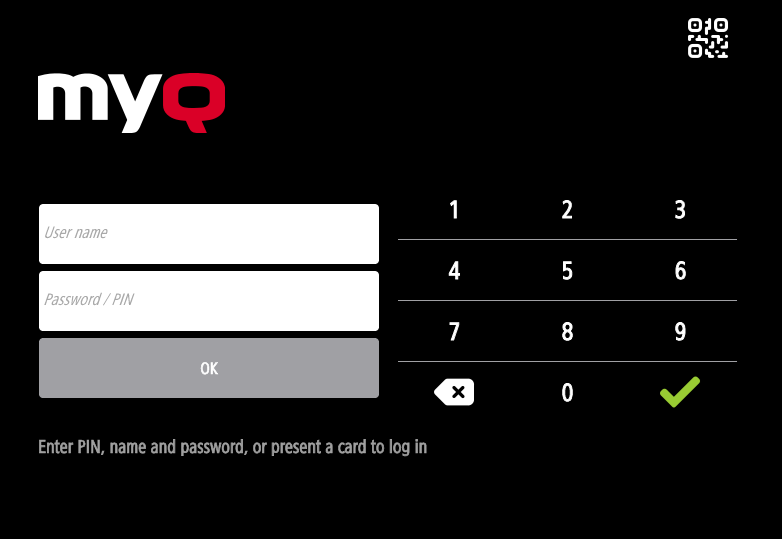 Simple Login screen - Username and password or PIN, or ID Card