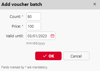 New Voucher Batch options