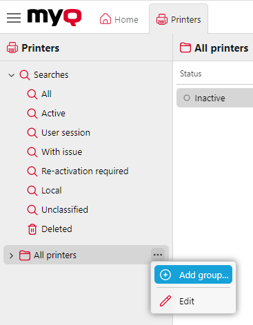 Adding a printer group