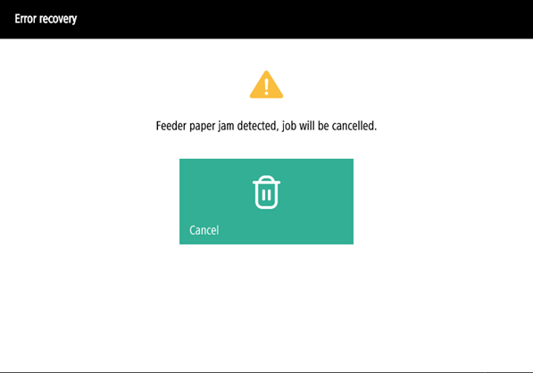 Feeder paper jam error