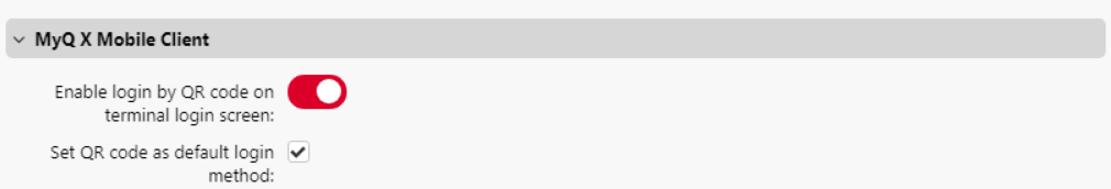 Set QR code as default login method setting