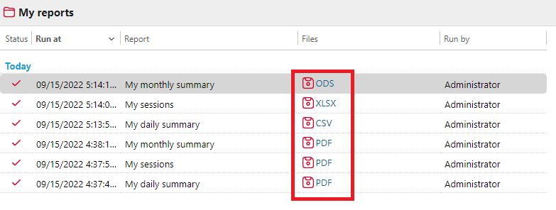 Downloading a generated report