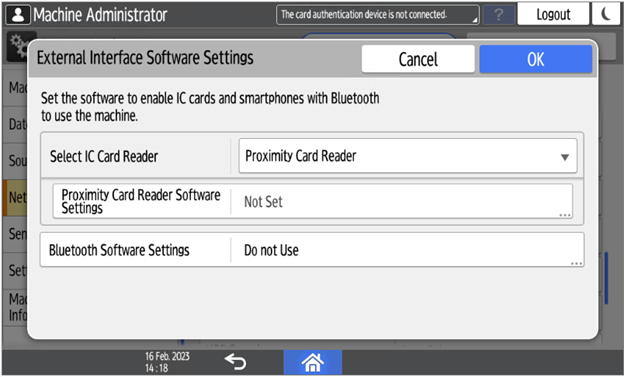 Proximity Card Reader Software Settings