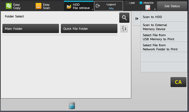 Select file from USB Memory to print option