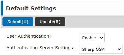 Device web UI - default authentication settings