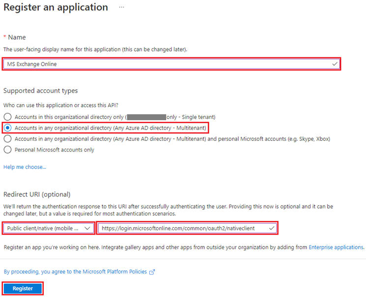 MS Azure - new app registration properties