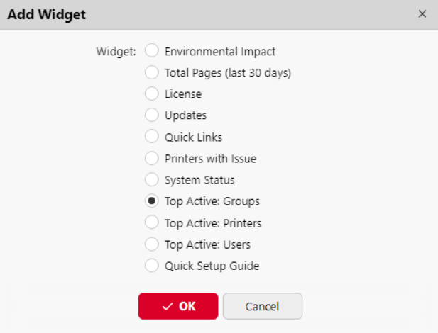 Adding a new widget window