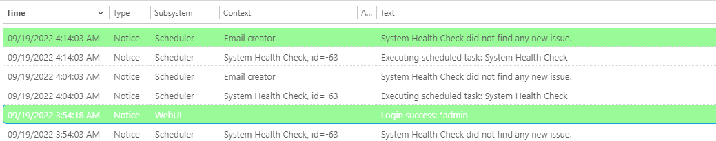 Highlighted log messages