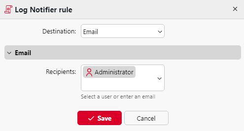 Destination settings