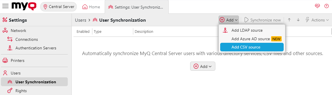 Adding CSV as the source for user sync