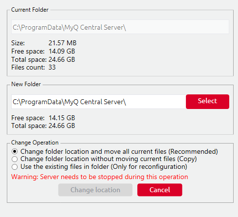 Data relocation options