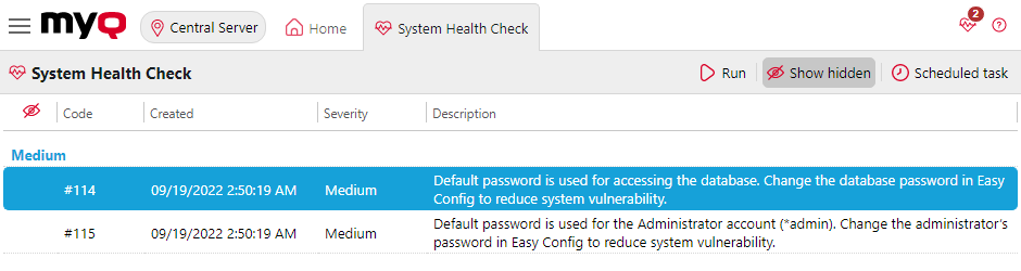 System Health Check overview