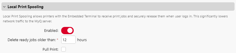 Local Print Spooling section