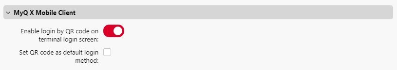 MyQ X Mobile Client section