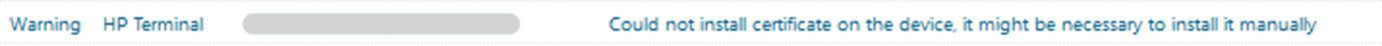 Warning about the certificate in the device's activation info