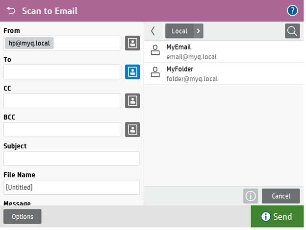 Defining the Scan to Me shortcuts