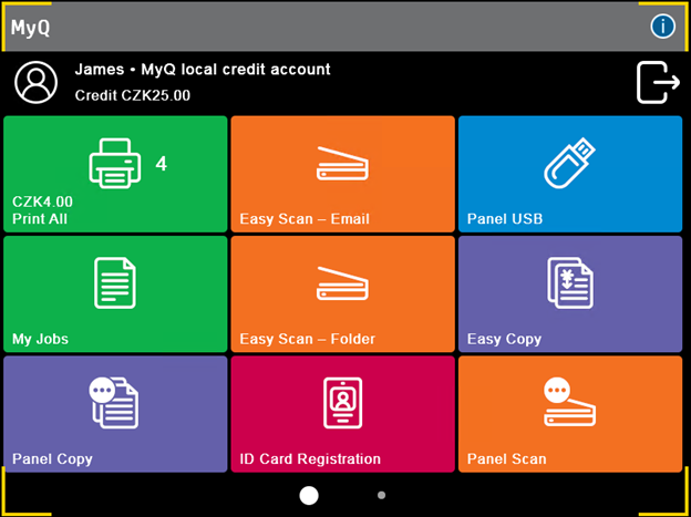 Credit info on the terminal