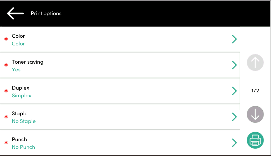 Print Options example