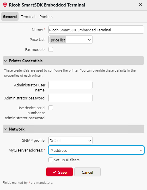 IP address security settings