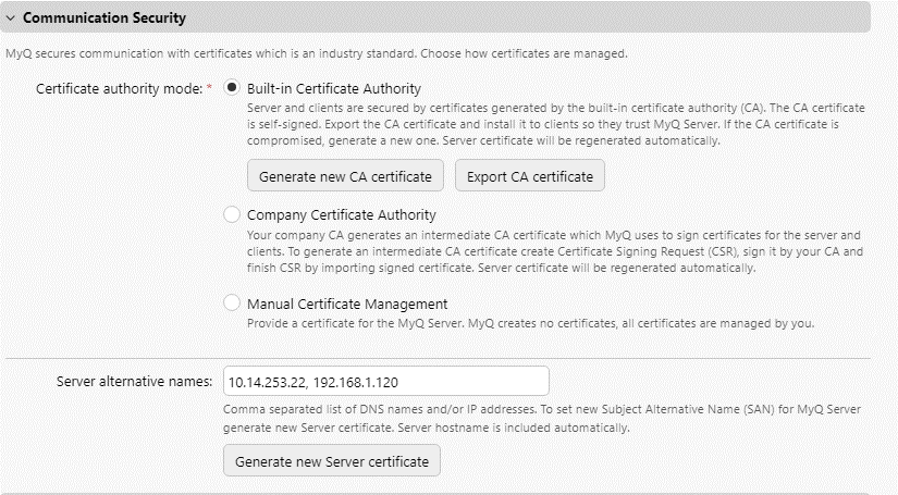 generating server certificate