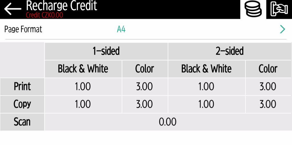 recharge credit pricing