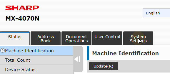 5.0 web UI - Opening system settings