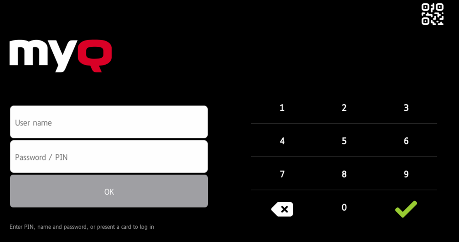 basic login screen on the terminal