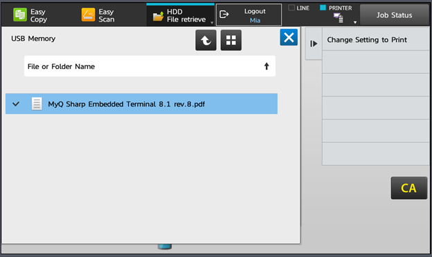 Change setting to Print option