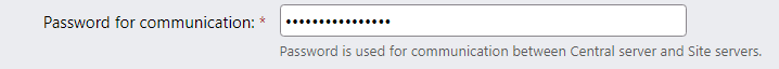Servers communication password