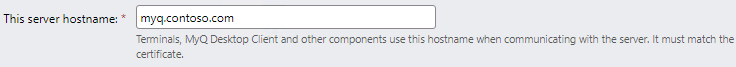 Server hostname setting