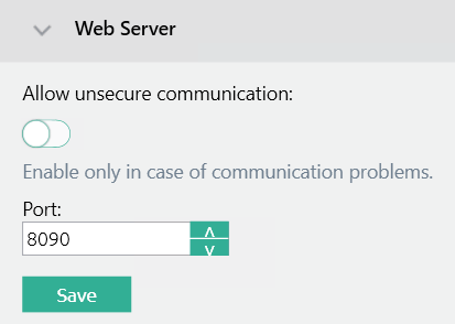 Web server port settings in MyQ Easy Config