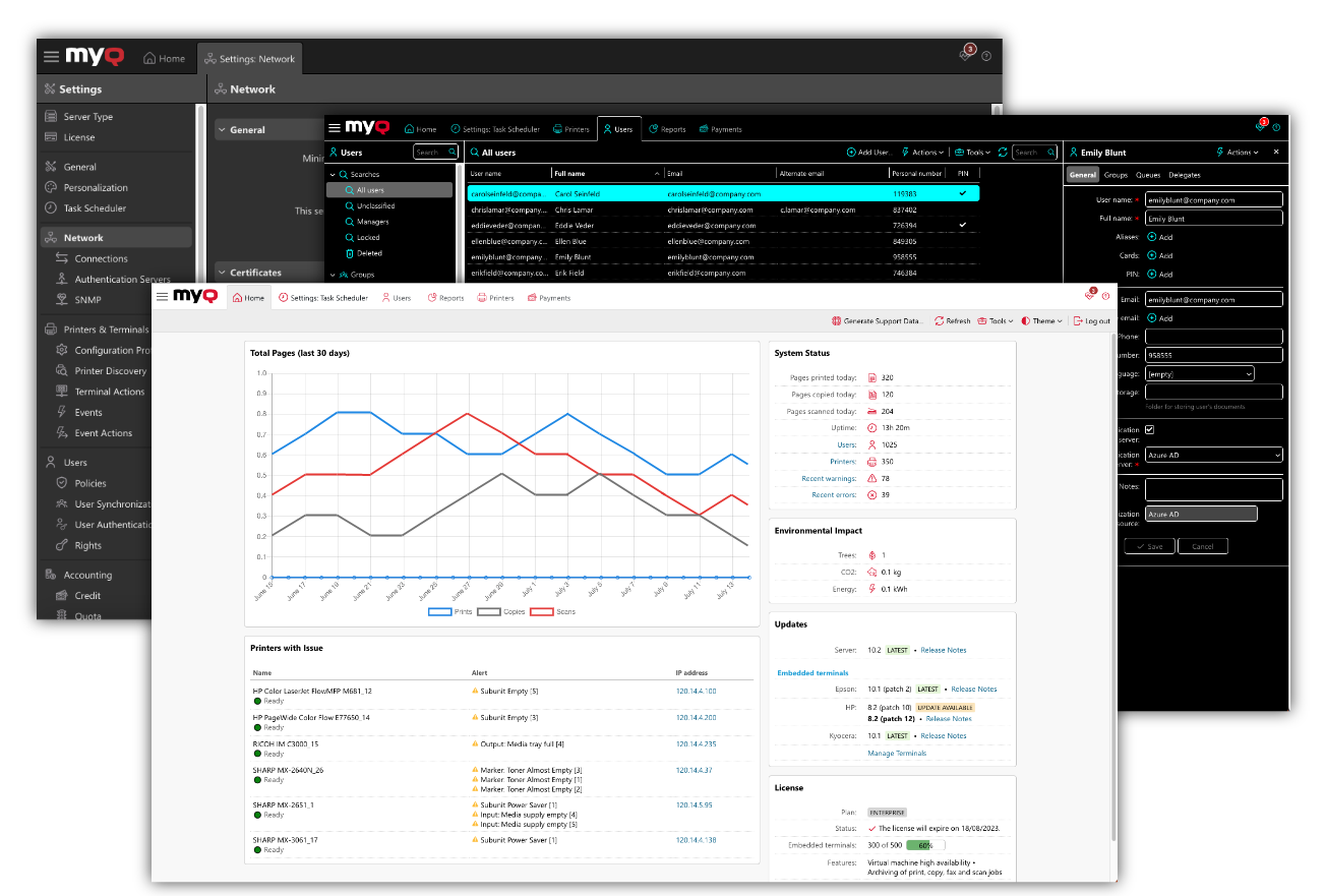 MyQ Web UI