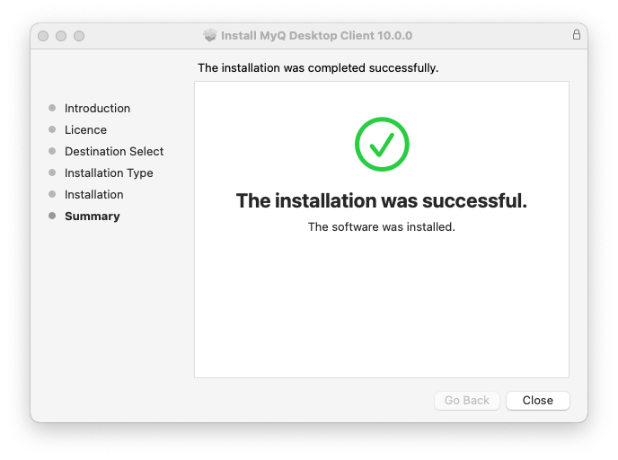 Installation summary