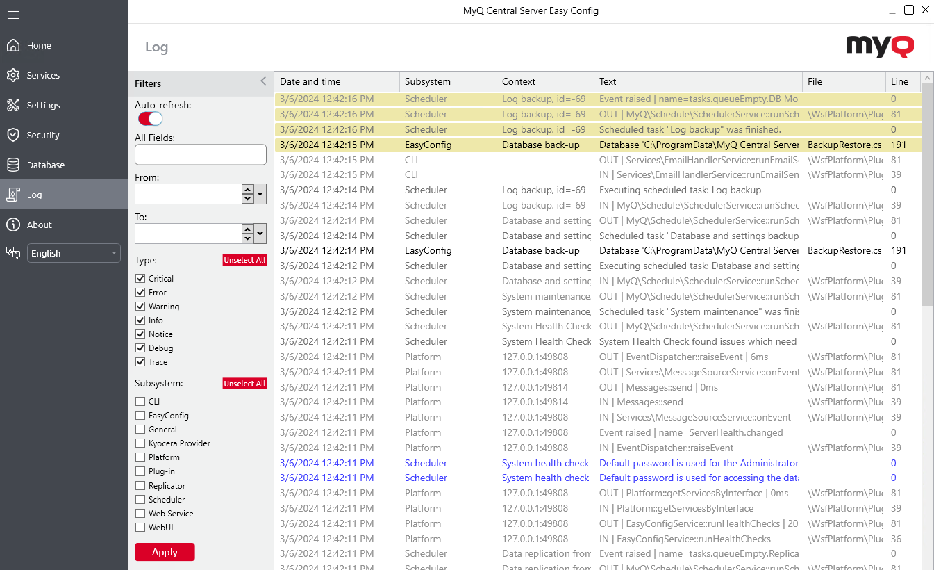 Log Tab - Easy Config