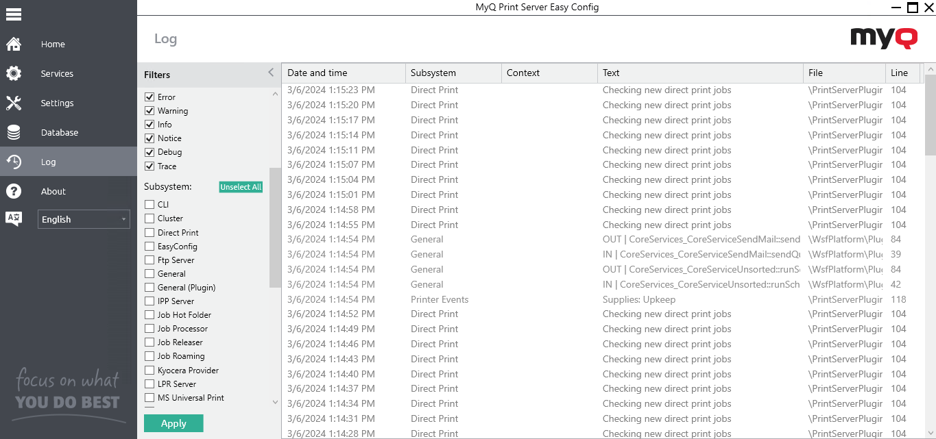 Log Tab - Easy Config