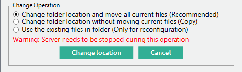 Data relocation options