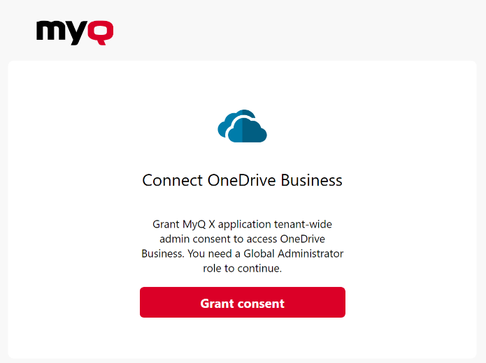 Grant consent to connect OneDrive for Business