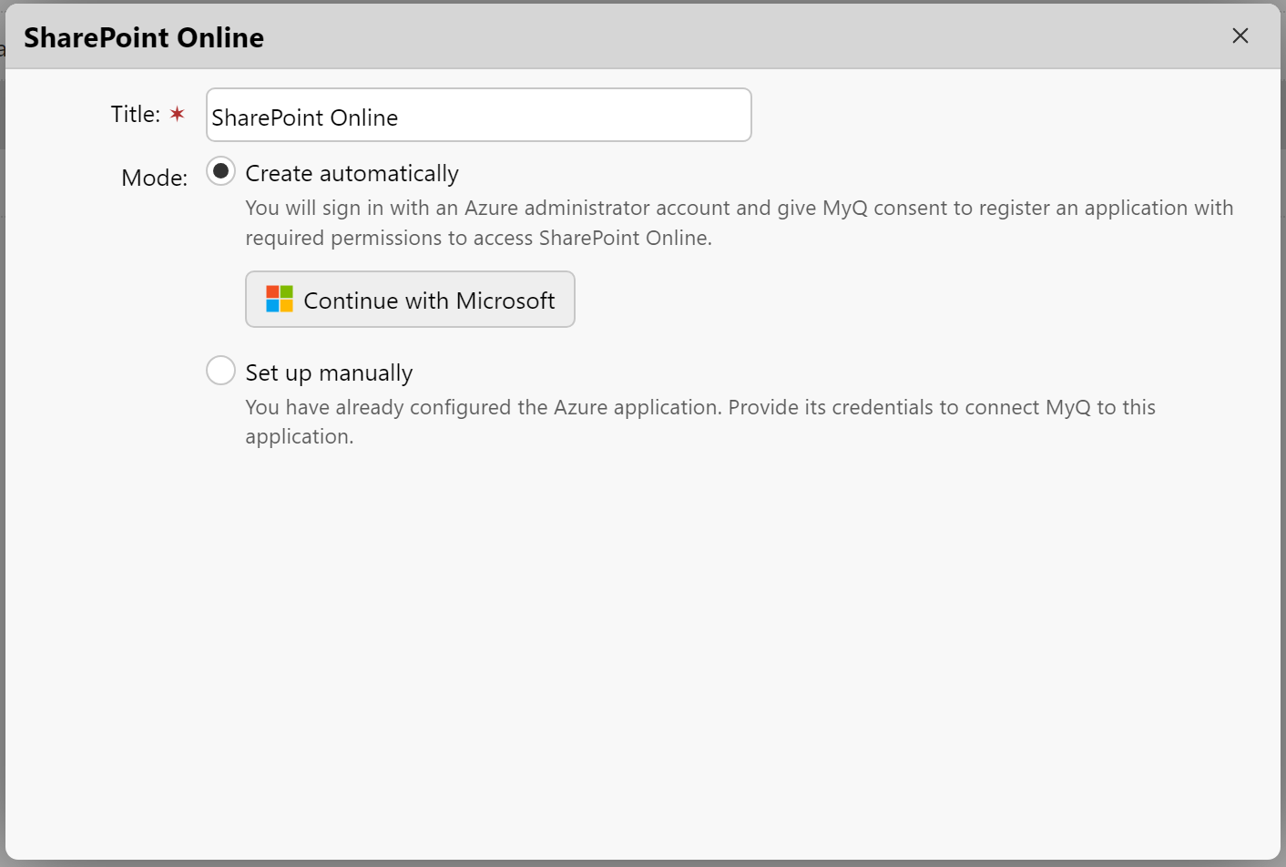 SharePoint connection - Create automatically