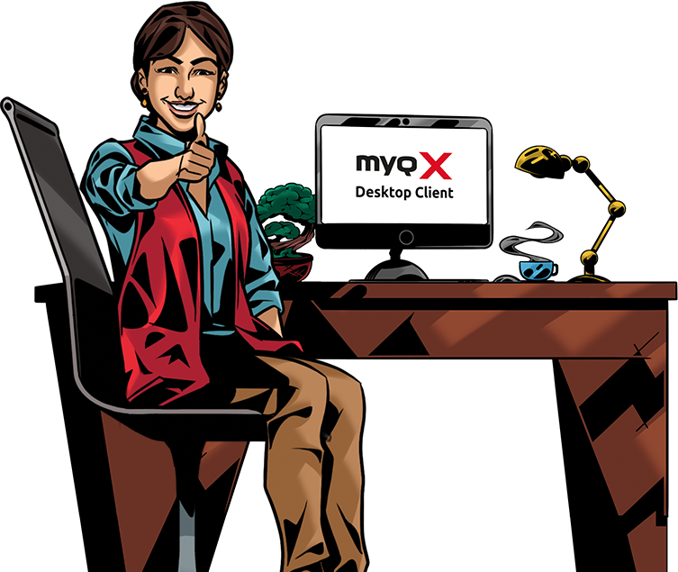 MyQ X Desktop Client illustration