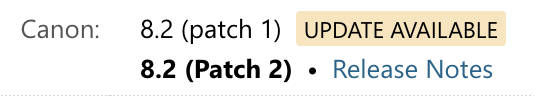 Available patch update for Canon