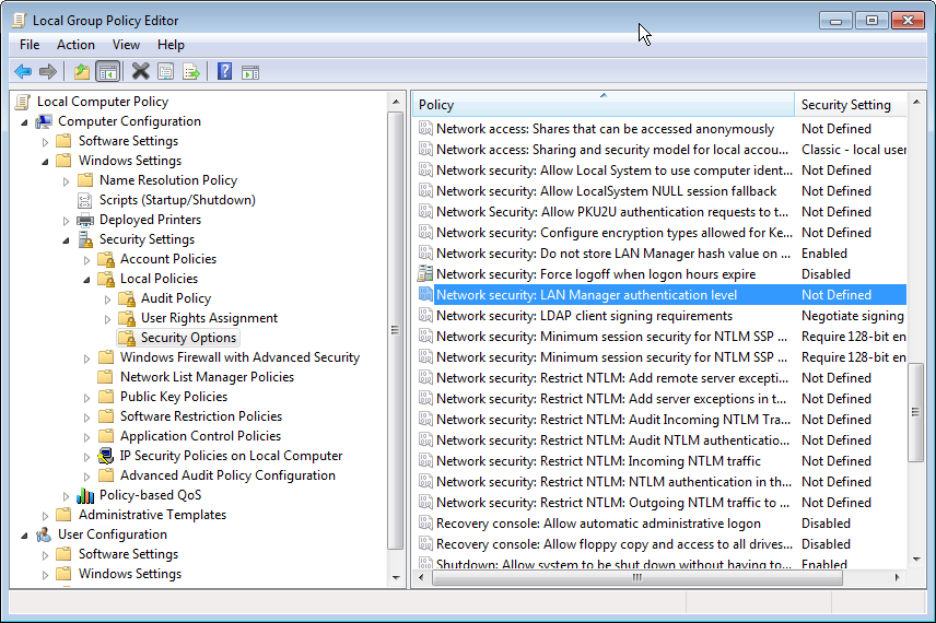Local Group Policy Editor