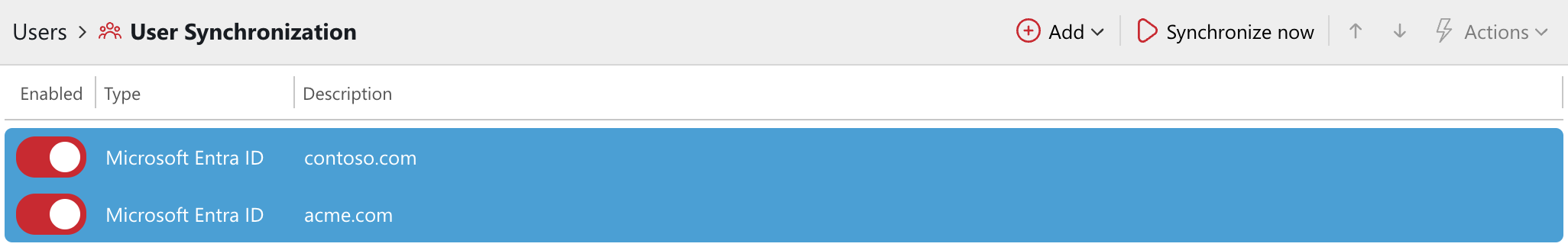 Two Synchronization Sources for Separate Tenants