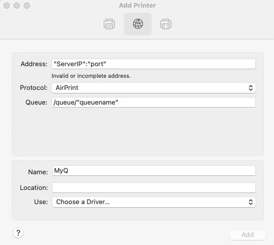 IPPS settings in Mac