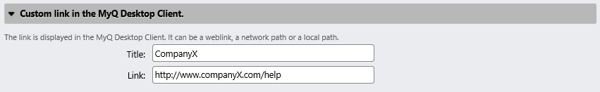 Custom link in MDC setting