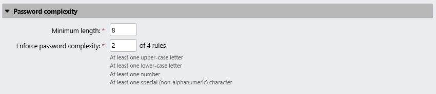 Password complexity