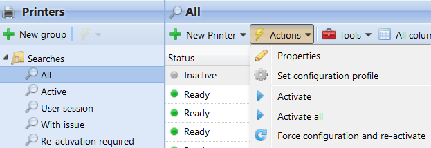 Activating a printer