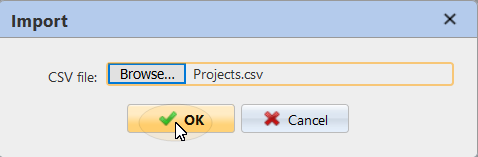 CSV file import