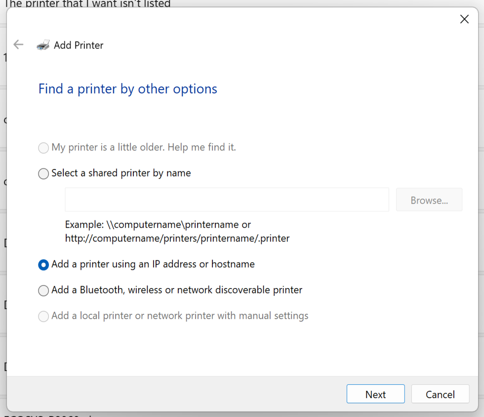 Add printer dialogue