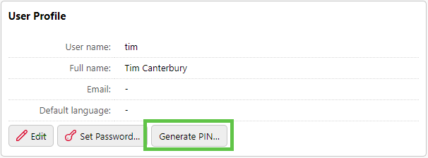 Generating a new PIN
